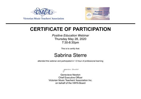 Certificates Certificate Of Webinar Participation