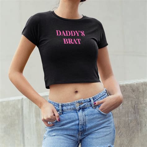 Daddys Brat Crop Top Ddlg Clothes Submissive Etsy