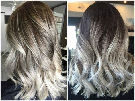 Ash Blonde Balayage And Silver Ombre Hair Color Ideas 2017