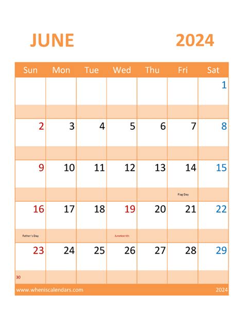 Calendar Template June 2024 Printable Monthly Calendar