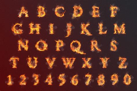 Fire Letters And Numbers Burning Flame Font On Behance
