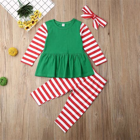 Striped Green And Red Outfit Baby Christmas Outfit Bitsy Bug Boutique Toddler Girl
