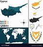 Cyprus map world Royalty Free Vector Image - VectorStock