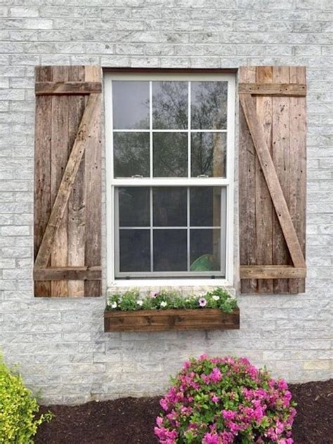 Wood Shutters Rustic Exterior Cedar Shutters Board And Batten In