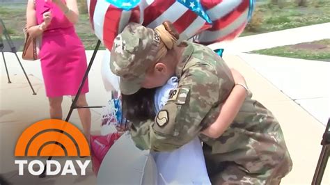 military mom reunites with daughter after 14 month deployment youtube