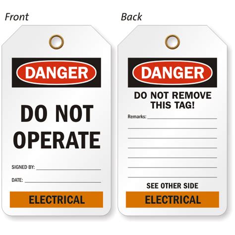 How to say monthly inspection in russian. Electrical Do Not Operate OSHA Danger Two-Sided Tag, SKU ...