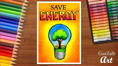 How To Draw Save Energy Poster Chart Drawing For Competition Very