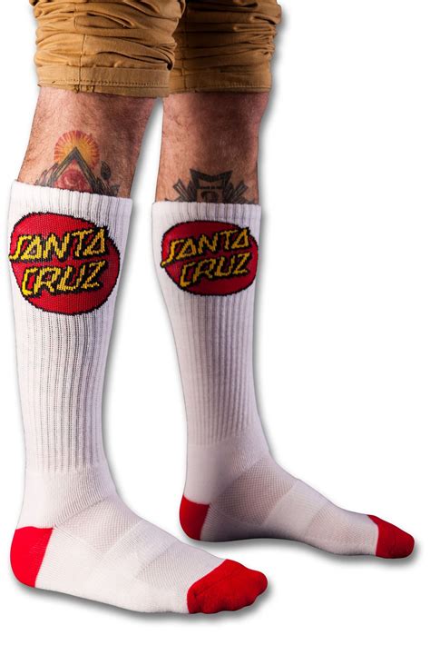 Santa Cruz Classic Dot Socks In Gray For Men White Lyst