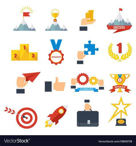 Achievement Icons Set Royalty Free Vector Image