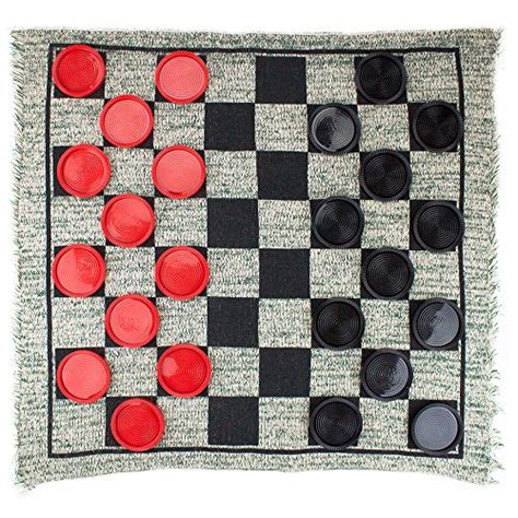 Buy Giant 3 In 1 Checkers And Mega Tic Tac Toe With Reversible Rug