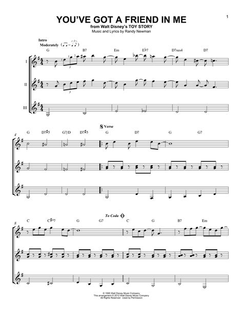 You Ve Got A Friend In Me From Toy Story Sheet Music Randy Newman