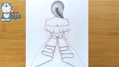 How To Draw A Girl With Beautiful Dress For Beginners Pencil Sketch