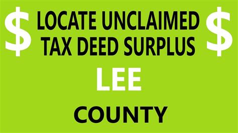 Locate Lee County Tax Deed Surplus Records Florida Overbids Youtube