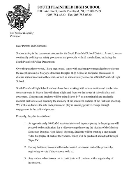 Parent Letter Pdf Behavior Modification