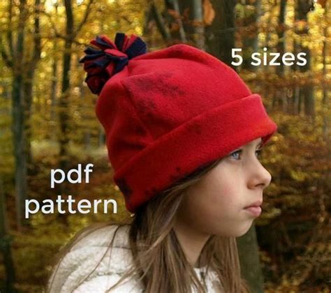 Winter Hat Pattern S123 Beanie Hat Pattern Childrens Etsy Fleece