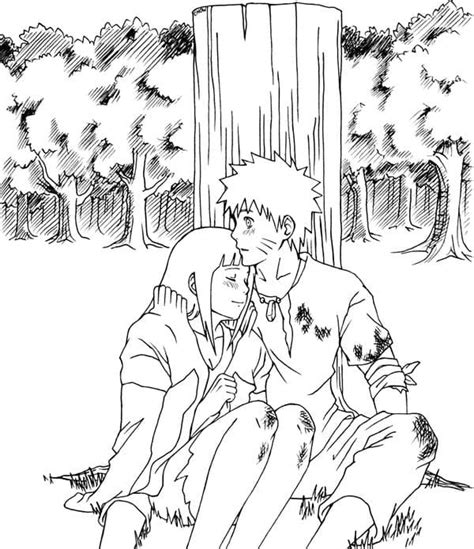 Naruto Con Hinata Coloring Pages Anime Couple Coloring Pages