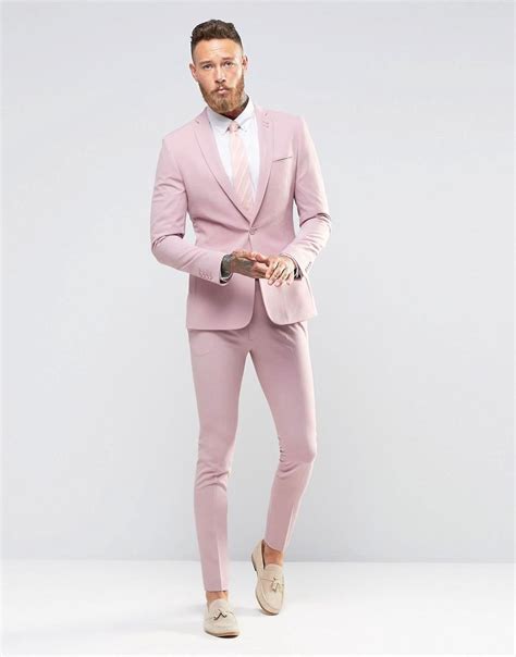 Asos Super Skinny Fit Suit In Pink At Fashion Suits For Men
