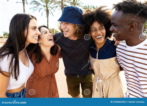 United Young Adult Friends Laughing Together Stock Photo Image Of