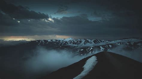 Wallpaper Id 12505 Mountains Peaks Fog Twilight Clouds Height