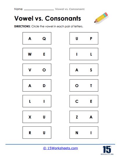 Vowels Vs Consonants Worksheets 15