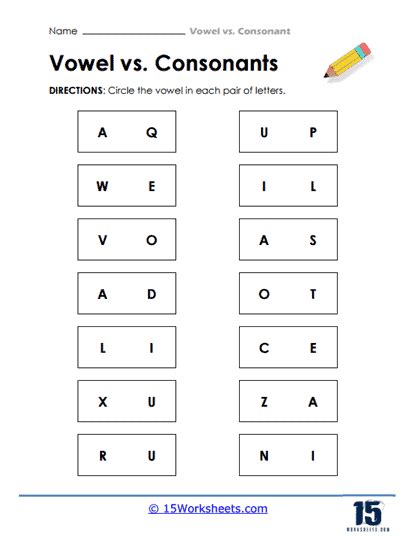 Vowels Vs Consonants Worksheets Worksheets Com