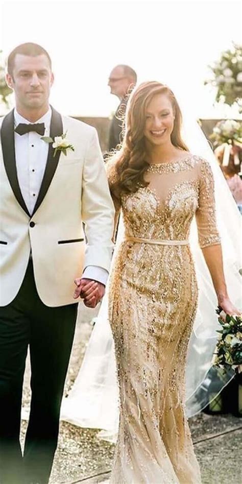 18 Gold Wedding Gowns For Brides To Shine With Images Art Deco