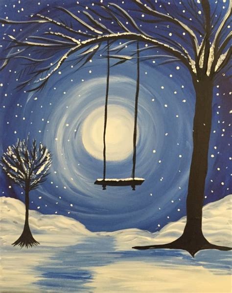 40 Simply Amazing Winter Painting Ideas Her Canvas Winter Painting