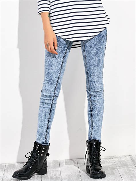 Blue Gray 31 High Waisted Acid Washed Jeans