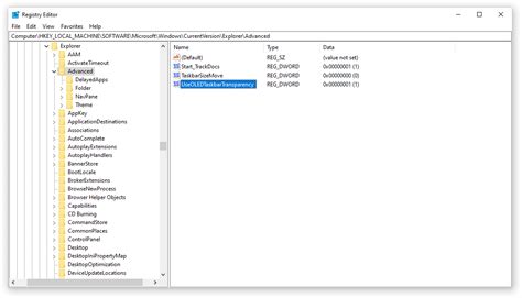 Get A Completely Transparent Taskbar In Windows 10