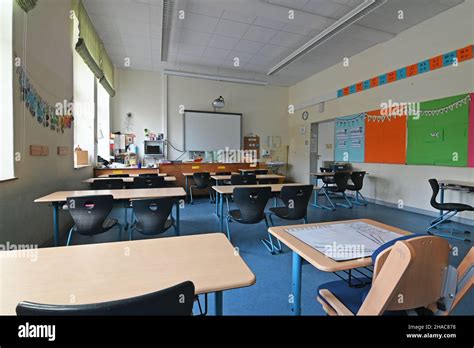 Empty Classroom In A Primary School Stock Photo Alamy