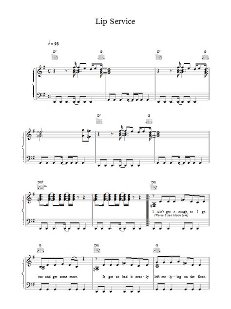 Wet Wet Wet Lip Service Sheet Music And Pdf Chords 4 Page Piano Vocal And Guitar Pop Music