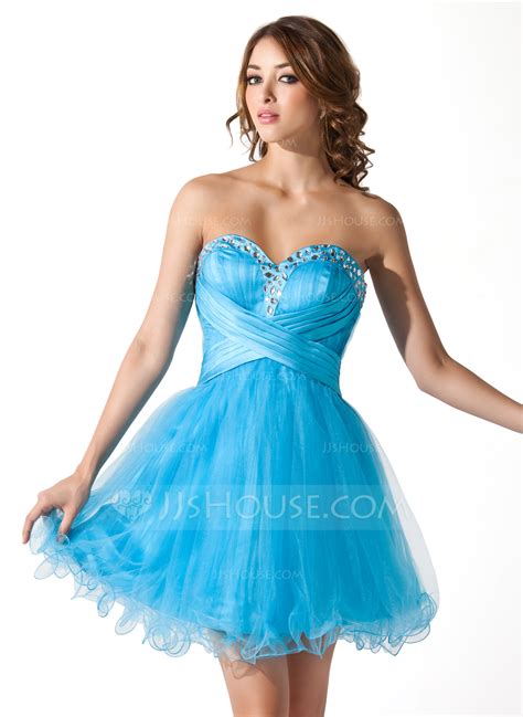 A Lineprincess Sweetheart Shortmini Tulle Homecoming Dress With