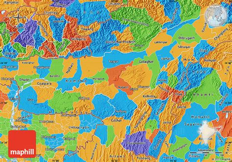 Political Map Of Assam