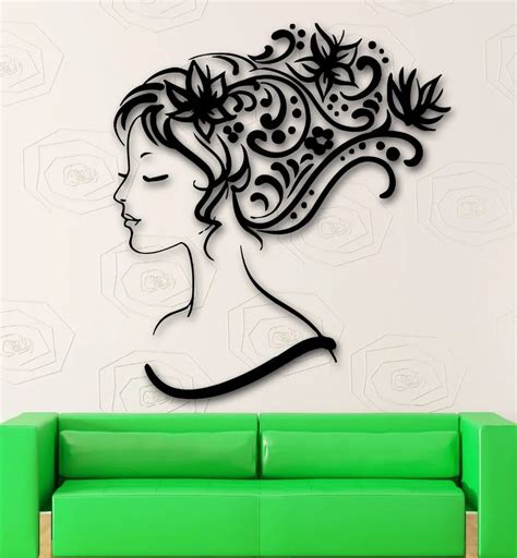 Wall Stickers Vinyl Decal Sexy Girl Abstract Hair Beauty Salon In Wall
