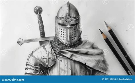 Crusader Chronicles: an Artistic Tribute To Medieval Valor Stock Image