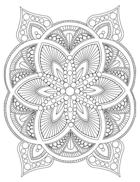 Abstract Mandala Coloring Page For Adults Digital Download Stress