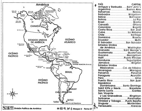 Mapa Continente Americano Con Nombres Y Division Politica Para Imprimir