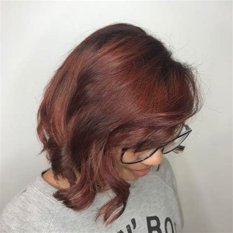 Red Brown On Medium Length Hair Reddish Brown Hair Color Medium Hair