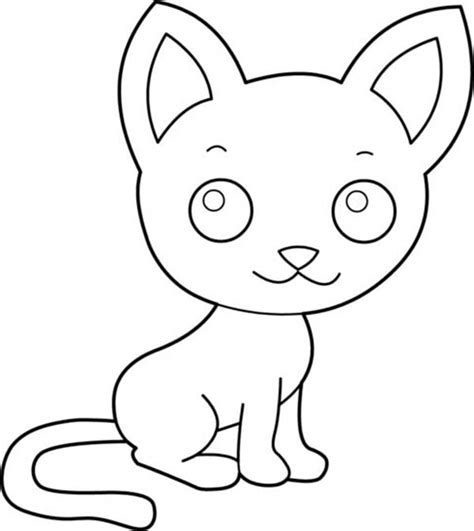 Print coloring pages by moving the cursor over an image and clicking on the printer icon in its upper right corner. A Cute Kitty Cat With A Big Ears Coloring Page : Kids Play ...