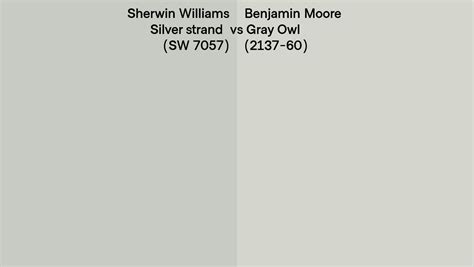 Sherwin Williams Silver Strand Sw 7057 Vs Benjamin Moore Gray Owl 2137 60 Side By Side