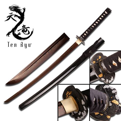 Hand Forged Red Damascus Etched Blade Katana Sword Tr 026