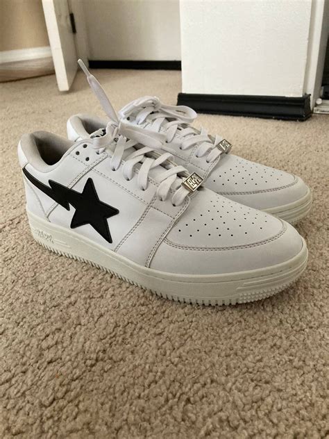 Bape A Bathing Ape Bapesta Low M1 White Black Grailed