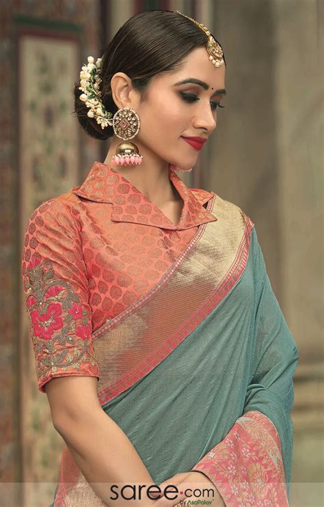 High Neck Saree Blouse Wearing High Neck Blouse Designs With Gorgeous Sarees Show This