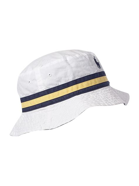 Polo Ralph Lauren Reversible Bucket Hat In White For Men Lyst