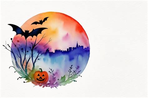 Premium Ai Image Halloween Watercolor Background