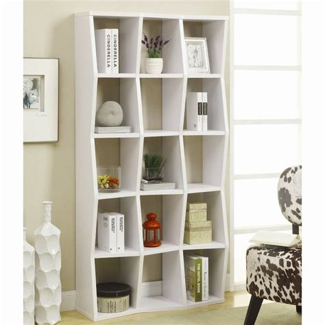 Coaster Fine Furniture White Wood 15 Shelf Bookcase In The Bookcases