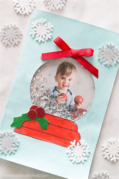 Snow Globe Christmas Card Free Printable Diy Crafts