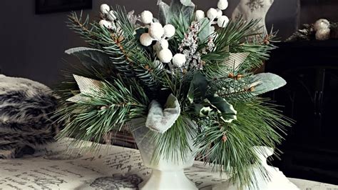 Sarosora fake flowers artificial rose home decor for wedding festival indoor office decoration (light pink, white pot). White & Gold Pine Christmas Centerpiece - Pine Floral ...