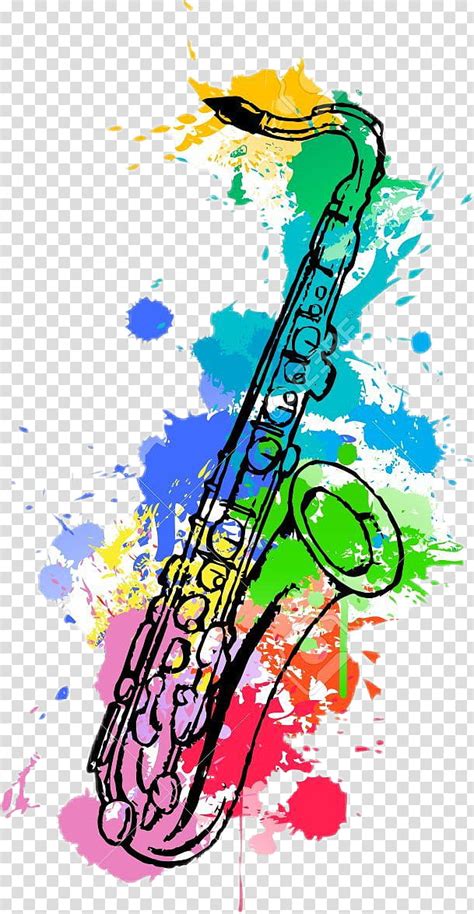 Paint Abstract Drawing Color Saxophone Jazz Abstract Art Music