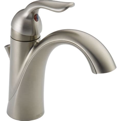 Control water volume and temperature with a single handle. Delta 538-SSMPU-DST Lahara Single Handle Centerset ...